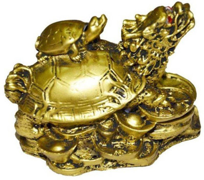 

GIRISHA AND SON feng fengshui dragon with baby tortoise for good luck and fortune Showpiece - 8 cm (Polyresin, Multicolor) Decorative Showpiece - 8 cm(Polyresin, Multicolor)