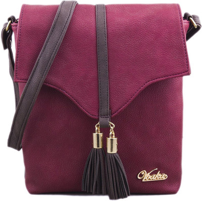 

VOAKA Women Casual Red PU Sling Bag