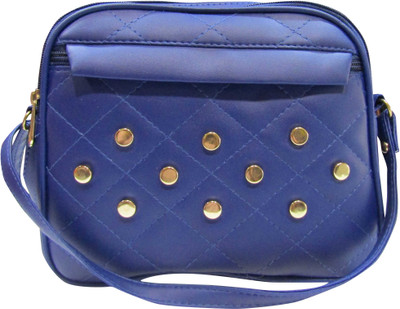 

Deepsum Women Casual Blue Leatherette Sling Bag