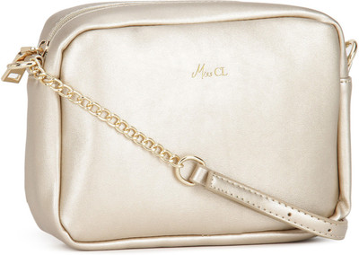 

Miss CL By Carlton London Women Evening/Party Gold PU Sling Bag