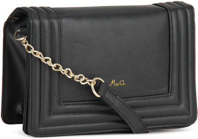 

Miss CL By Carlton London Women Evening/Party Black PU Sling Bag