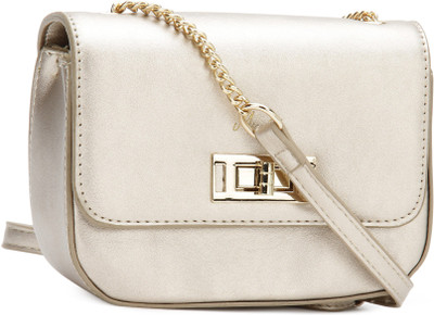

Miss CL By Carlton London Women Evening/Party Silver PU Sling Bag