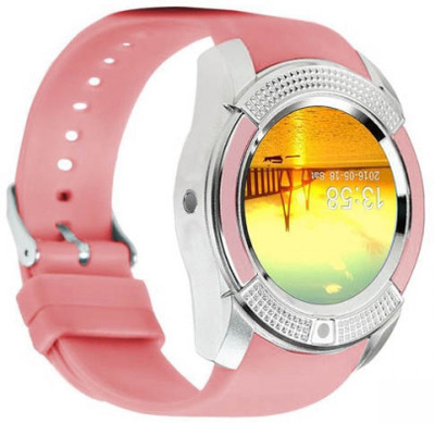 

CA2Z V8 BLUETOOTH WITH SIM CARD & SD CARD SUPPORT SILVER Smartwatch(Pink Strap free Size)