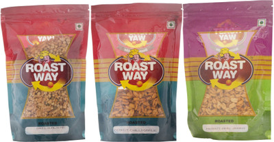 

Roast Way Oats N Alsi Mix & Peanut Chilli Garlic & Peanut Hing Jeera Roasted Namkeen(600 g, Pack of 3)
