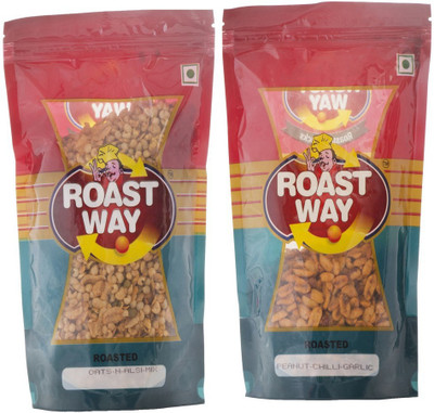 

Roast Way Oats N Alsi Mix & Peanut Chilli Garlic Roasted Namkeen(400 g, Pack of 2)