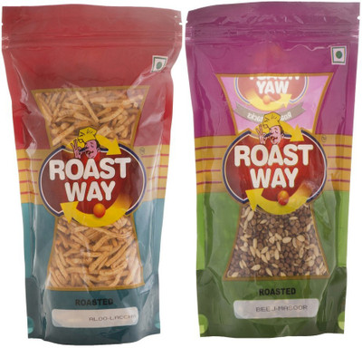 

Roast Way Aloo Laccha & Beej Masoor Roasted Namkeen(400 g, Pack of 2)