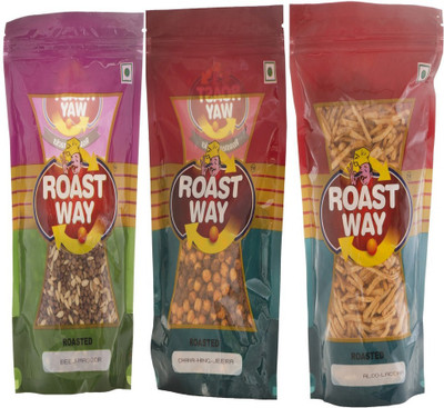 

Roast Way Aloo Laccha & Beej Masoor & Chana Hing Jeera Roasted Namkeen(600 g, Pack of 3)