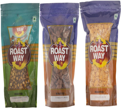 

Roast Way Chana Nimbu Podina & Choco Flakes & Corn Flakes Roasted Namkeen(600 g, Pack of 3)