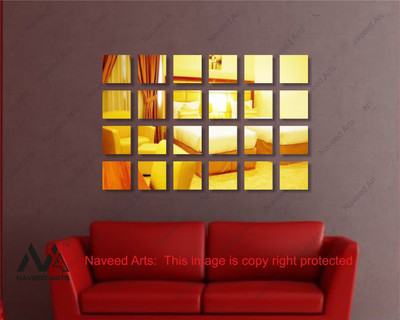 

naveed arts  Acrylic sticker Sticker(Pack of 24, Gold