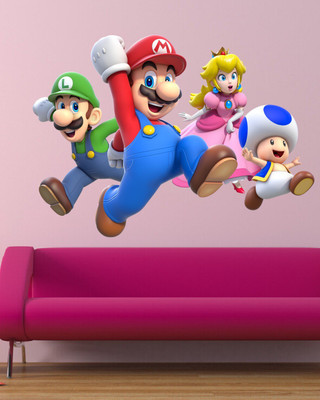 RNG 83 cm supe mario group Self Adhesive Sticker(Pack of 1)