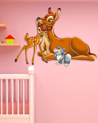 RNG 42 cm deer with baby Self Adhesive Sticker(Pack of 1)