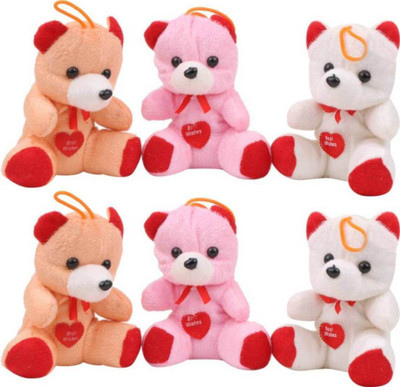 

fizznfusion set of 6 beautiful teddy bear - 6 cm(Multicolor)