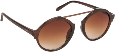 Arzonai Round Sunglasses(For Men & Women, Brown)