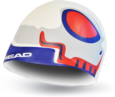 

Head Silicone Sketch Swimming Cap(White, Pack of 1)