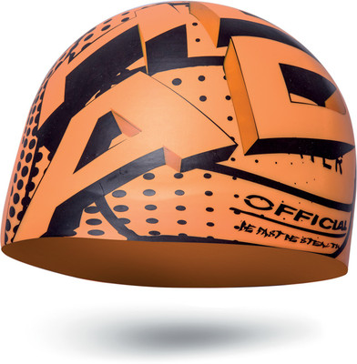 

Head Silicone Sketch Swimming Cap(Orange, Pack of 1)