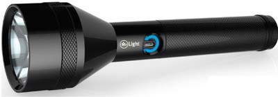 

Mr Lights 2500 Meters Rechargeable Metal Alloy flashlight with 2.5 Hours back up CREE LED Cobra Series Micro USB chargeable Torch(Black : Rechargeable)