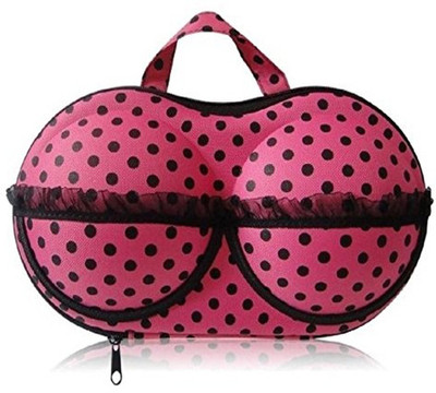 

Styleys ra Bag Innerwear Organizer Travel Organizer (Dark Pink with Black Polka Dot)(Pink)