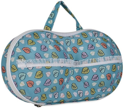 

Styleys Bra Bag Innerwear Organizer Travel Organizer (Blue Leaf)(Blue)
