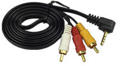 

TECHON TV-out Cable STRERO 3.5 MM TO 3 RCA CABLE(Black, For TV)