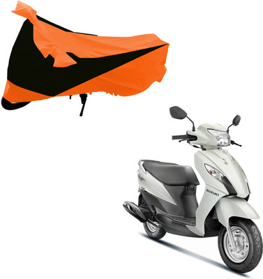 Purpleheart Two Wheeler Cover for Suzuki(Let's, Black, Orange)