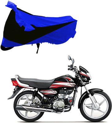 Purpleheart Two Wheeler Cover for Hero(HF Deluxe, Black, Blue)