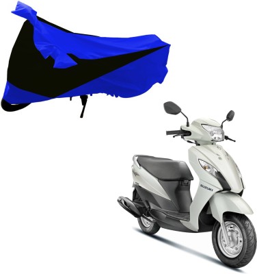 Purpleheart Two Wheeler Cover for Suzuki(Let's, Black, Blue)