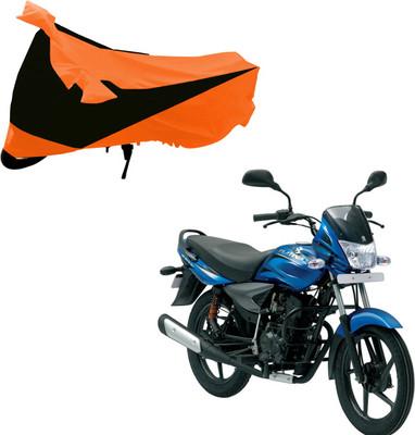 Purpleheart Two Wheeler Cover for Bajaj(Platina 100 DTS-i, Black, Orange)