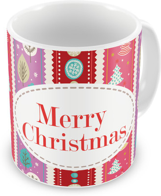

Indigifts Merry Christmas Quote Ceramic Mug(330 ml), Multicolor