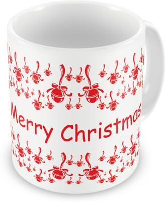 

Indigifts Merry Christmas Printed Red Ceramic (330 ml) ( Xmas Gift For Her, Him, Boy, Girl, Dad, Mom, Friends, Family ) - Christmas Decorations Ceramic Mug(330 ml)