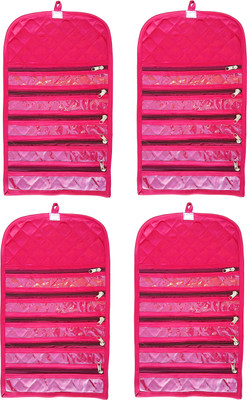 

Atorakushon Pack of 4 Satin Jewellery Organizer WristWatch Payal Chain Bracelet Foldable pouch vanity Bag Cover Travel kit with Zip (Pink) Ideal for:Storage of Payal, Watch, Chain, Bracelet Bindi,jewellry Cosmetics etc,Keep your Valuable item safe & Dust 