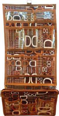 

Atorakushon Printed Long Folding Hanging Cosmetic Makeup Travel Wardrobe Organizer kit with Zip Regular storage jewellery Vanity Box (Brown) Ideal for:Storage of Payal, Watch, Chain, Bracelet Bindi,jewellry Cosmetics etc,Keep your Valuable item safe & Dus