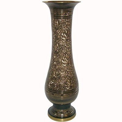 11 Off On Skywalk Hand Crafted Metal Brass Flower Vase With Bidri