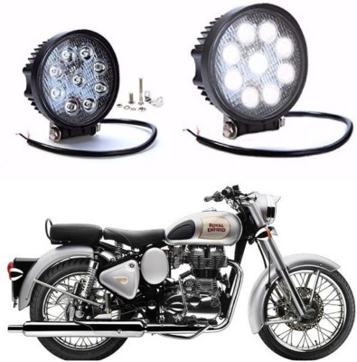 AUTOGARH Round Led 93 for Classic 500 Back Up Lamp Motorbike LED for Royal Enfield (12 V, 27 W)(Classic 500, Pack of 2)