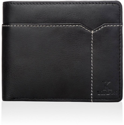 

K London Men Black Genuine Leather Wallet(6 Card Slots)