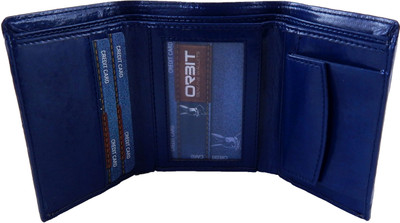 

Orbit Men Blue Genuine Leather, Fabric Wallet(4 Card Slots)