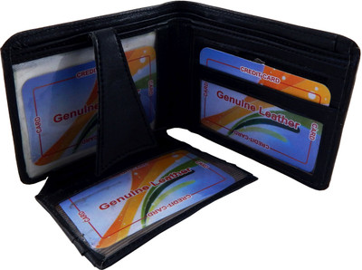 

Orbit Men Black Genuine Leather, Fabric Wallet(6 Card Slots)