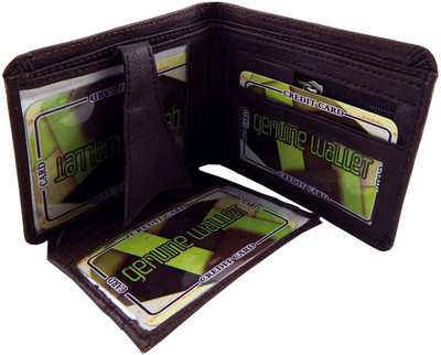 

Orbit Men Brown Genuine Leather, Fabric Wallet(6 Card Slots)