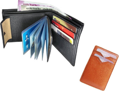 

Poland Boys Tan Artificial Leather Wallet(10 Card Slots), Black wallet + cardholder