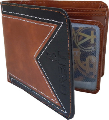 

Orbit Men Tan, Black Genuine Leather, Fabric Wallet(5 Card Slots), Black;tan