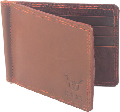 

Hidelink Men Tan Genuine Leather Money Clip(8 Card Slots)