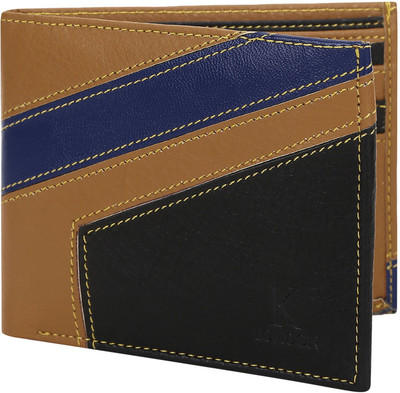 

K London Men Tan, Blue, Black Artificial Leather Wallet(6 Card Slots), Black;blue;tan