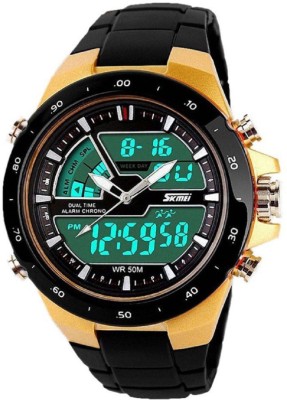 unequetrend SKM Ceramic skmei gold black ceramic analog digital watch Watch  - For Men   Watches  (unequetrend)