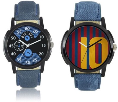 FASHION POOL MEN'S MOST STYLISH & ULTIMATE COLOR COMBO OF ROUND DIAL BIG SIZE ANALOG DIAL WITH A COMBO OF BLACK & BLUE COLOR & BLUE RED COLOR BARCELONA MESSI 10 NUMBER SPECIAL DIAL GRAPHICS WITH BLUE COLOR LEATHER BELT WATCH FOR PROFESSIONAL & CASUAL WEAR WATCH FOR FESTIVAL SPECIAL Watch  - For Boys   Watches  (FASHION POOL)