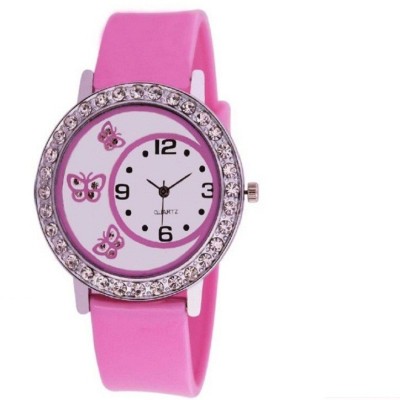 rjl Crystals studded on case pink upcoming trend JK2k Watch  - For Girls   Watches  (RJL)