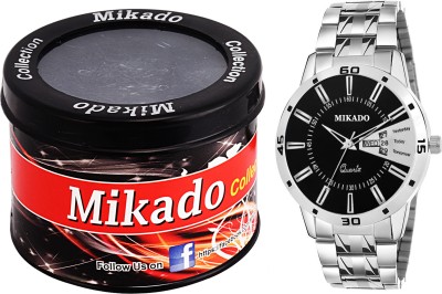 Mikado Exclusive Day and date black dial watch with one stylish outer case and 1 year warranty for Men's and boy's Watch  - For Men   Watches  (Mikado)