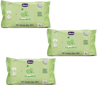 

Chicco Soft cleansing baby wipes 72 nos(3 Pieces)