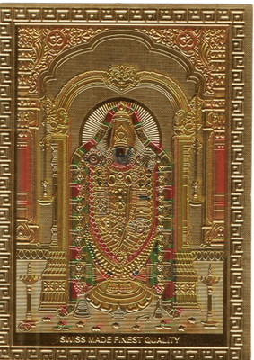 

SMART SKILL SPRITIUAL PRODUCTS - POCKET OR PURSE ID SIZE श्री तिरुपति बालाजी चित्र ON GOLDEN PLATTED SHEET Plated Yantra(Pack of 1)