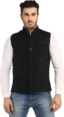 

Phedarus Sleeveless Solid Men's Jacket, Black