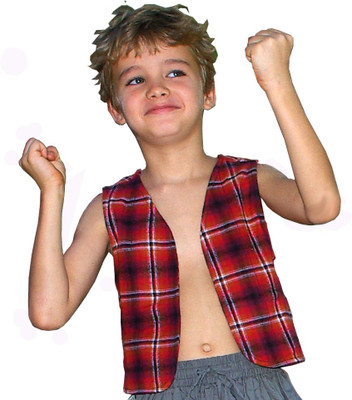 

Aummade Sleeveless Checkered Baby Boys Jacket, Red