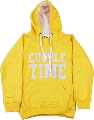 People Full Sleeve Solid Girls Jacket, Yellow